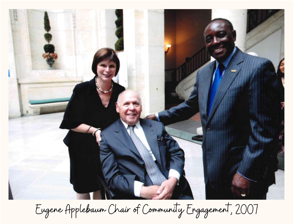 Eugene Applebaum with former wayne state president Irvin D. Reid