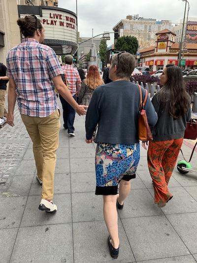 Dean Lysack walks with Nemo and Stacey in LA