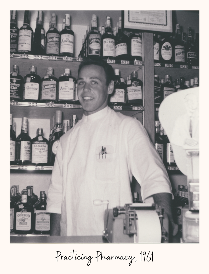 Eugene Applebaum practicing pharmacy in 1961