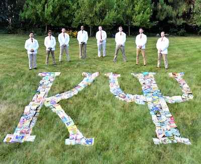 Kappa Psi letters made of books