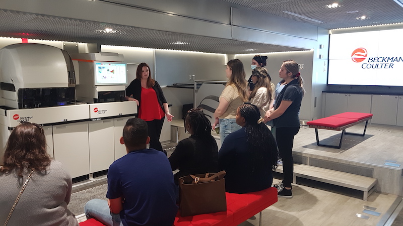 CLS students visit the Beckman-Coulter trailer