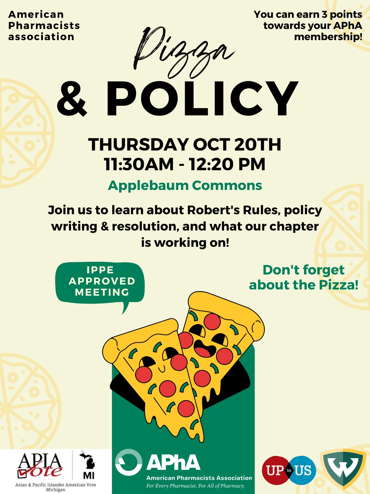 Pizza&Policy flyer