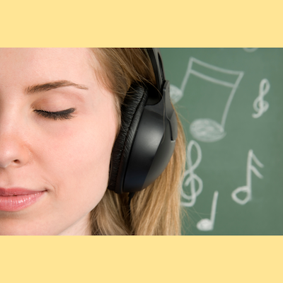 student listening to music